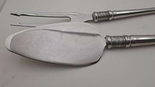 Designer Cake Lifter (265mm) and fork (312mm) by Diana Carmichael