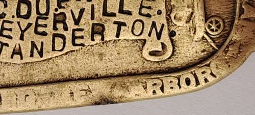 1940`s Brass Railway/Postal Key or luggage tag engraved J.C du Preez Meyerville Standerton  -