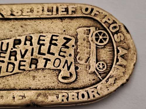 1940`s Brass Railway/Postal Key or luggage tag engraved J.C du Preez Meyerville Standerton  -
