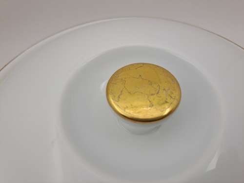 Vintage Royal Worcester Evesham Gold Handle Casserole Baking Dish with lid shape 22 size 3(used)