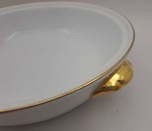 Vintage Royal Worcester Evesham Gold Handle Casserole Baking Dish with lid shape 22 size 3(used)