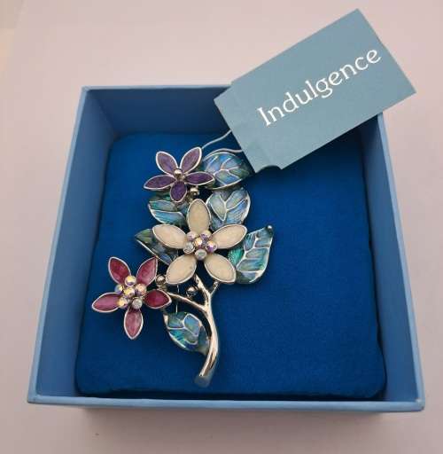 Indulgence metal Brooch still in Box  65x50mm