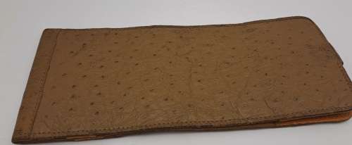 Vintage Genuine Ostrich Leather Cheque Book Holder 92x44mm