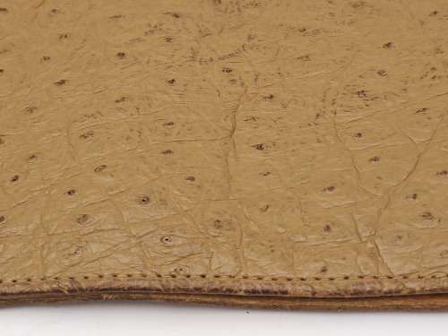 Vintage Genuine Ostrich Leather Cheque Book Holder 92x44mm