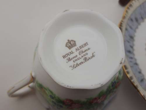 Vintage Royal Albert SILVER BIRCH Tea Trio Bone China England (3 Available)