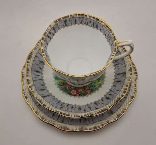 Vintage Royal Albert SILVER BIRCH Tea Trio Bone China England (3 Available)