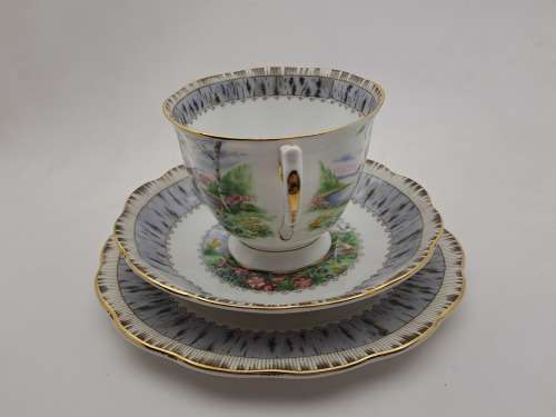 Vintage Royal Albert SILVER BIRCH Tea Trio Bone China England (3 Available)