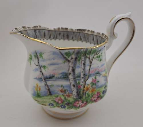 Vintage Royal Albert SILVER BIRCH Tea Creamer Bone China England 100x122x80mm