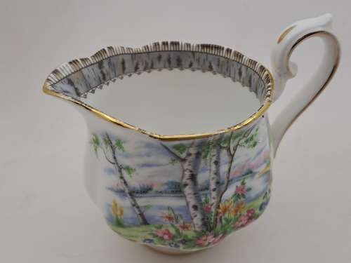 Vintage Royal Albert SILVER BIRCH Tea Creamer Bone China England 100x122x80mm