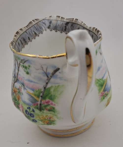 Vintage Royal Albert SILVER BIRCH Tea Creamer Bone China England 100x122x80mm