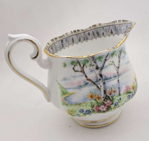 Vintage Royal Albert SILVER BIRCH Tea Creamer Bone China England 100x122x80mm