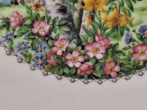 Vintage Royal Albert SILVER BIRCH Cake Plate  Bone China England 21mmx265mmx230mm