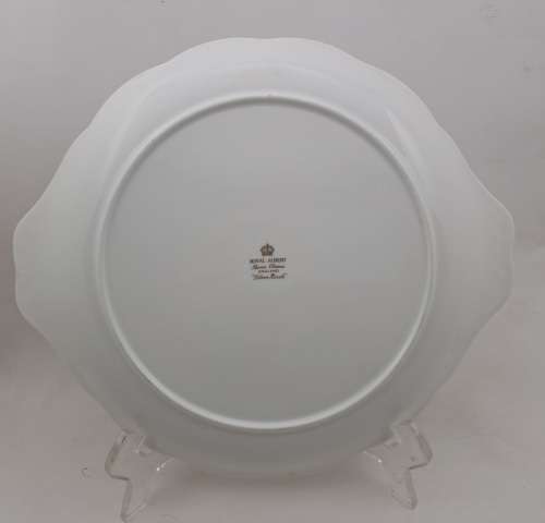 Vintage Royal Albert SILVER BIRCH Cake Plate  Bone China England 21mmx265mmx230mm