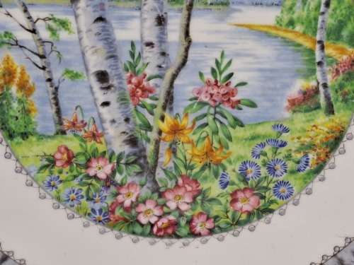 Vintage Royal Albert SILVER BIRCH Cake Plate  Bone China England 251mm