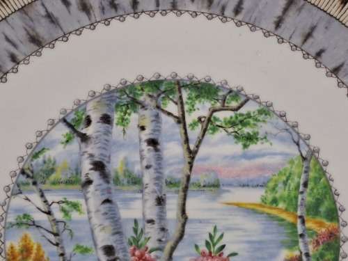 Vintage Royal Albert SILVER BIRCH Cake Plate  Bone China England 251mm