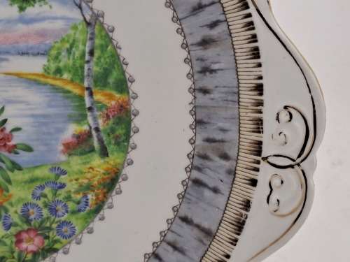 Vintage Royal Albert SILVER BIRCH Cake Plate  Bone China England 251mm