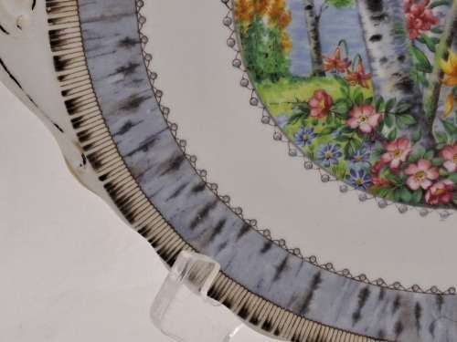 Vintage Royal Albert SILVER BIRCH Cake Plate  Bone China England 251mm