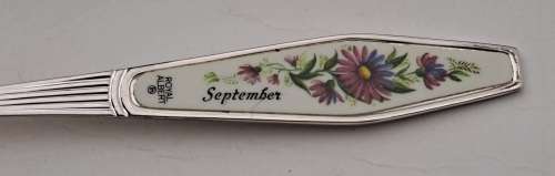 Royal Albert `September`  Silver Plated Teaspoon with Porcelain -in Box  125mm