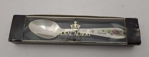 Royal Albert `September`  Silver Plated Teaspoon with Porcelain -in Box  125mm