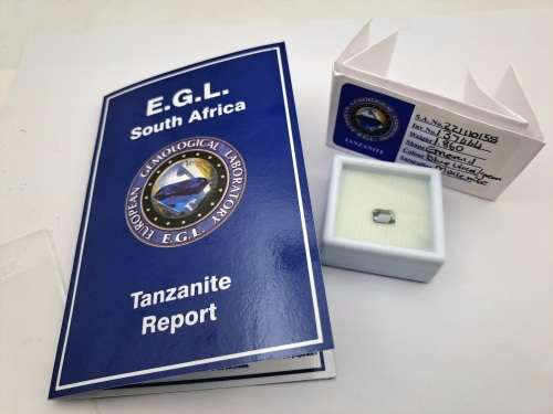 E.G.L Certified 1,860 ct Natural Tanzanite -Emerald-Blue-Violet/green,-full report -in Capsule