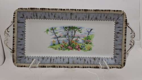 Vintage Royal Albert SILVER BIRCH Tray  Bone China England 290x132mm