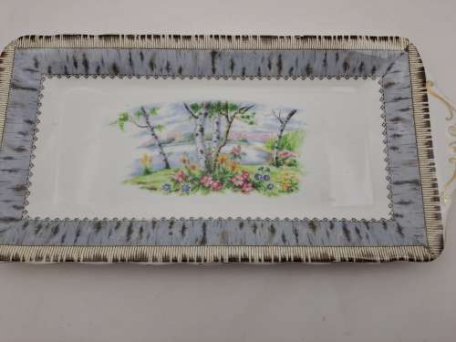 Vintage Royal Albert SILVER BIRCH Tray  Bone China England 290x132mm