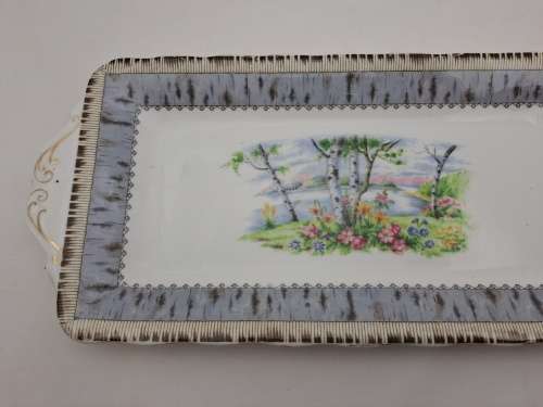 Vintage Royal Albert SILVER BIRCH Tray  Bone China England 290x132mm