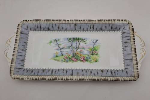 Vintage Royal Albert SILVER BIRCH Tray  Bone China England 290x132mm
