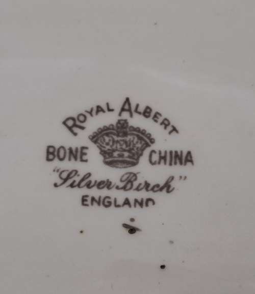Vintage Royal Albert SILVER BIRCH Tray  Bone China England 290x132mm