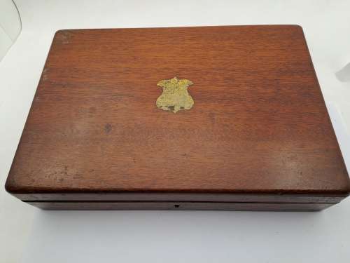 Beautiful Antique /Vintage 12pc Knife and Fork set with Mother Of Pearl Handles in wooden Box ,,
