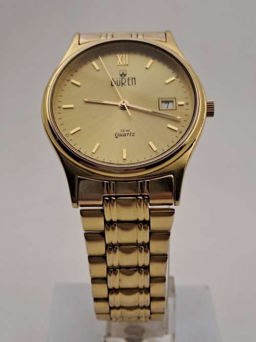 1994 Buren 1509 5ATM Swiss Made Quarts Mens watch- working -Engraved WSAVA Congress 1994