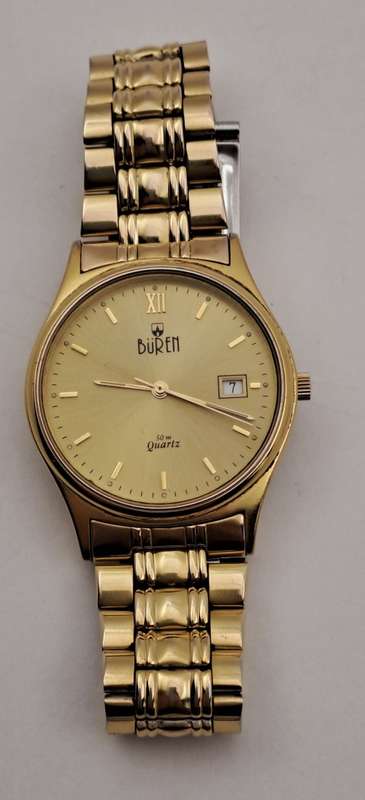 1994 Buren 1509 5ATM Swiss Made Quarts Mens watch- working -Engraved WSAVA Congress 1994