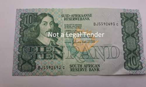 1985  South Africa 10 Rand Note (GPC de Kock)