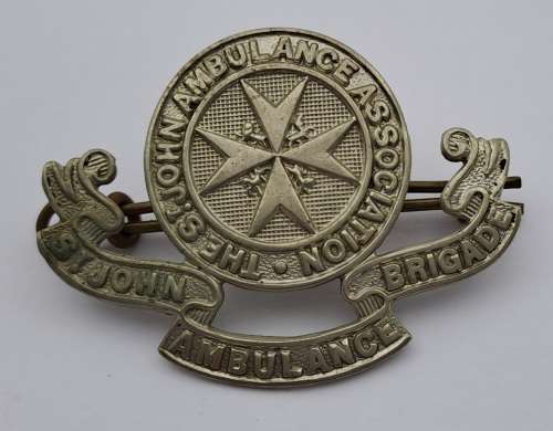 Vintage St. John Ambulance Brigade Badge. 48x35mm -8.9gram (White Metal)