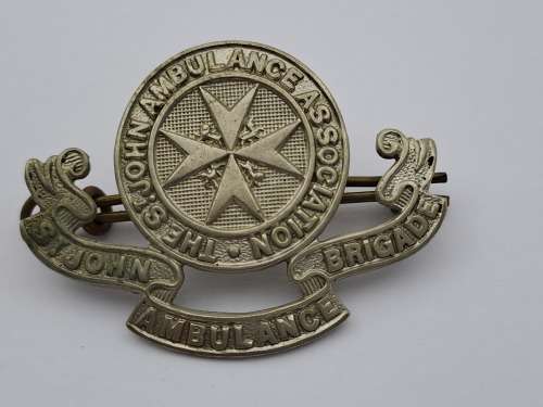 Vintage St. John Ambulance Brigade Badge. 48x35mm -8.9gram (White Metal)