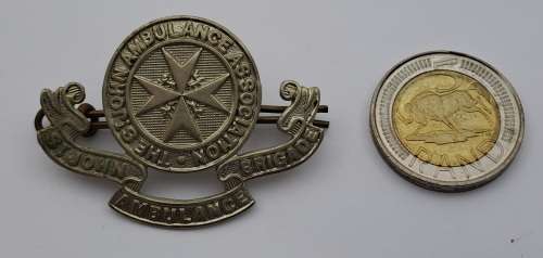 Vintage St. John Ambulance Brigade Badge. 48x35mm -8.9gram (White Metal)