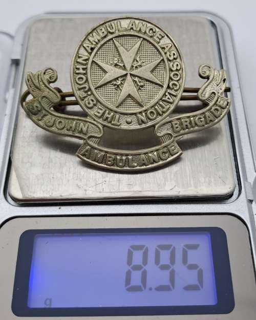 Vintage St. John Ambulance Brigade Badge. 48x35mm -8.9gram (White Metal)