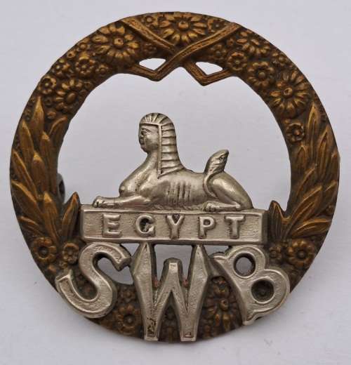 Original WW1 South Wales Borderers SWB Regiment Cap Badge 42x43mm
