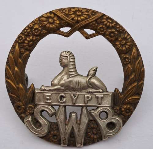 Original WW1 South Wales Borderers SWB Regiment Cap Badge 42x43mm