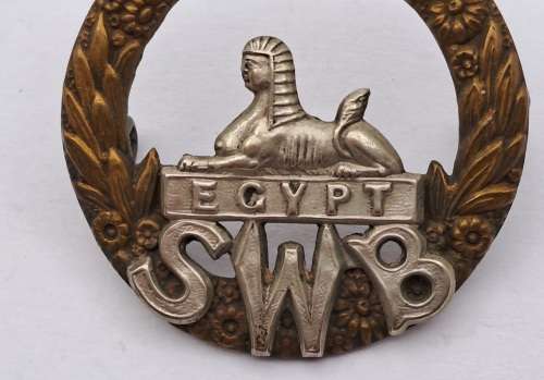 Original WW1 South Wales Borderers SWB Regiment Cap Badge 42x43mm