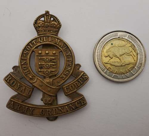 WW2 Royal Army Ordnance Corps RAOC Cap Badge 53x40mm