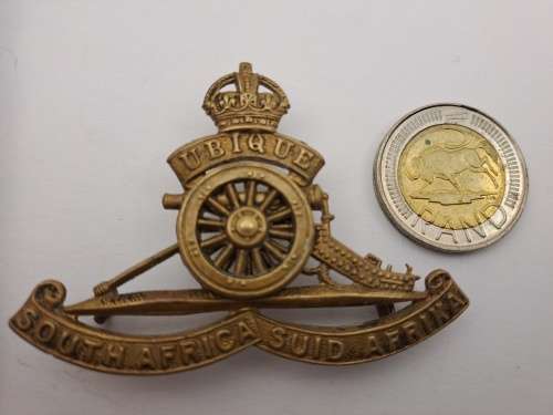 WW2 South African Army Artillery Regiment Corps Africa Cap Badge 47x62mm