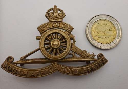 WW2 South African Army Artillery Regiment Corps Africa Cap Badge 47x62mm