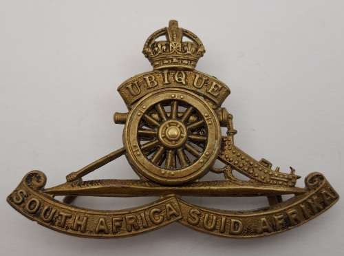 WW2 South African Army Artillery Regiment Corps Africa Cap Badge 47x62mm