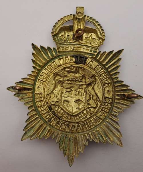 Circa 1926-1931 South African Police helmet plate 102x85mm