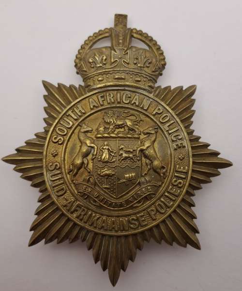 Circa 1926-1931 South African Police helmet plate 102x85mm