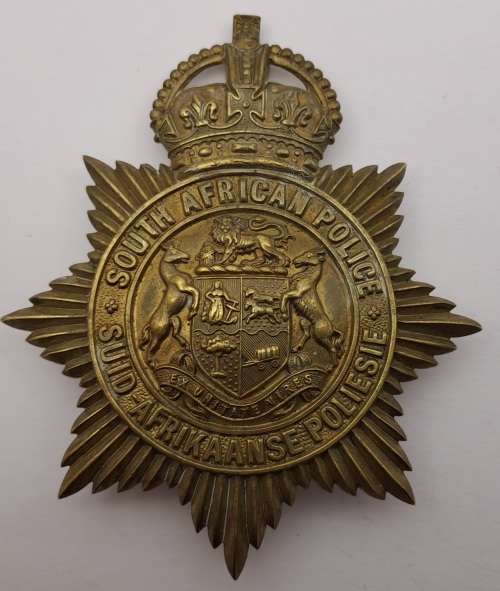 Circa 1926-1931 South African Police helmet plate 102x85mm