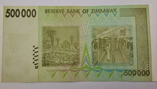 2008  Zimbabwe 500 000 Dollars