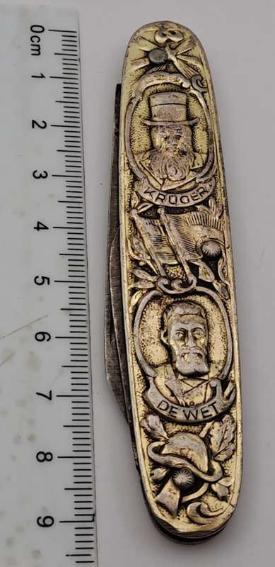 Antique / Vintage  Boerwar Pocket knife with Kruger and De wet - 2 blades (see condition)