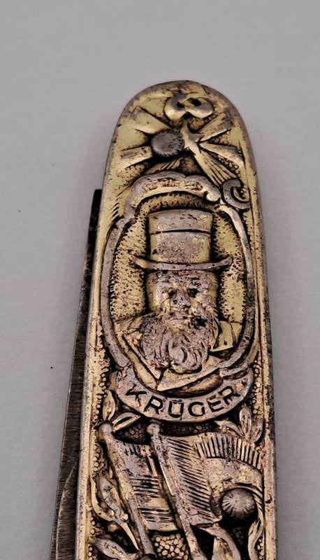 Antique / Vintage  Boerwar Pocket knife with Kruger and De wet - 2 blades (see condition)